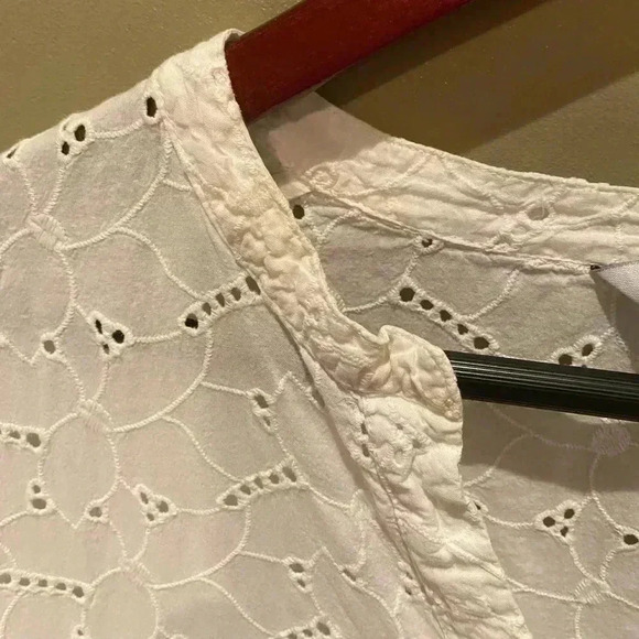 RAILS LAYLA WHITE FLOWY EYELET DRESS TIERED BRIDAL SIZE M - Picture 5 of 10